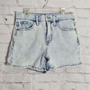 J Crew Shorts Womens Sz 26 Light Blue Denim High Rise Pockets Cut Off Mom Pant